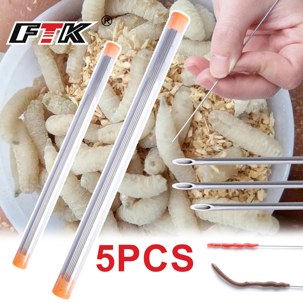Fishing Line Dispenser - FTK Earthworm Hooking Needle Stainless Steel