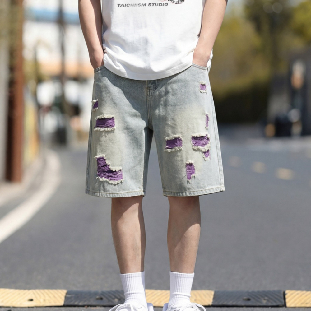 Men's Lined Ripped Denim Short - Fly Line review and price